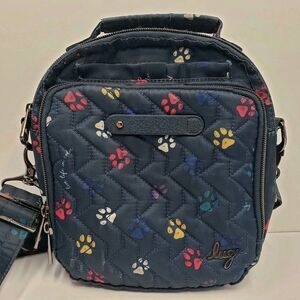 Lug RFID Crossbody with Charm Bar Skeeter Paws Navy